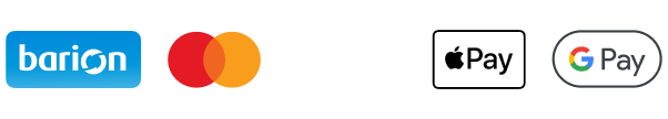 Barion Smart Payment Banner — elfogadott fizetési módok: Barion, Mastercard, VISA, Apple Pay, Google Pay
